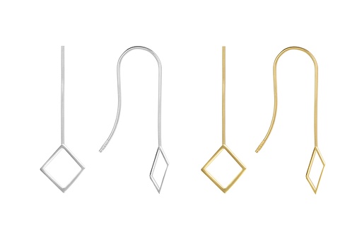 Sterling silver rhombus earring