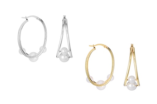 Sterling silver pearl earring