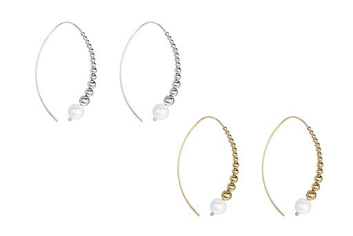 Sterling silver pearl & beads earring