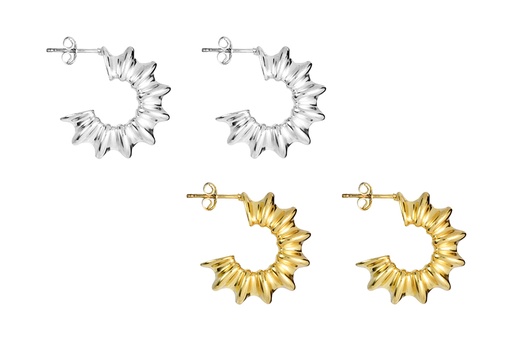 Sterling silver electroform earring hoop