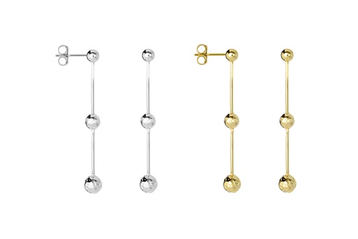 Pendiente plata 925 snake con bola barroca