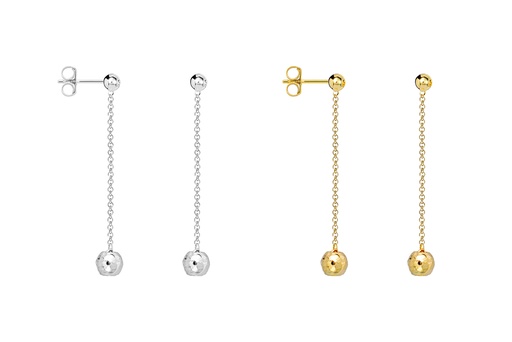 Sterling silver rolo chain with bead baroque 6mm earring