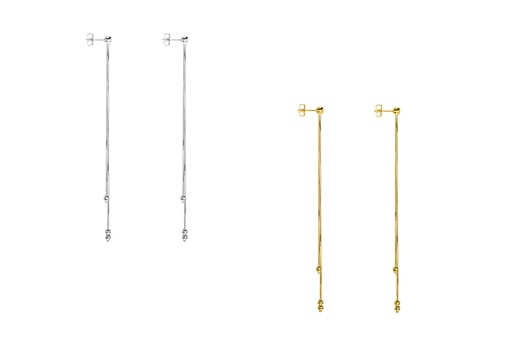 Pendiente plata 925 snake con bolas 3 y 4mm