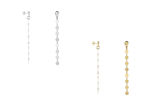 Pendiente plata 925 cadena mini placas de 4mm