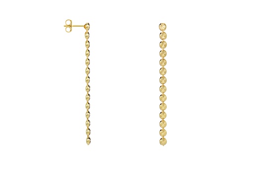[15674EDO] Sterling silver diamond cut pad earring