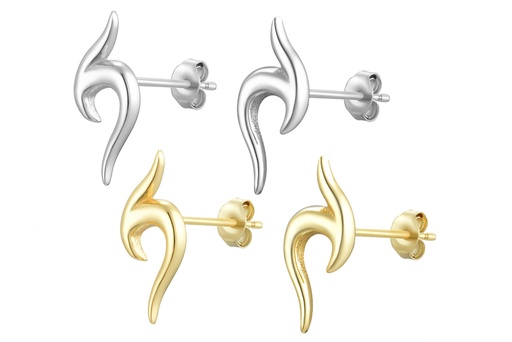 Sterling silver wave 4x10mm earring