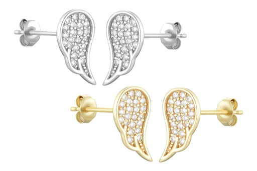 Sterling silver zirconia wing earring