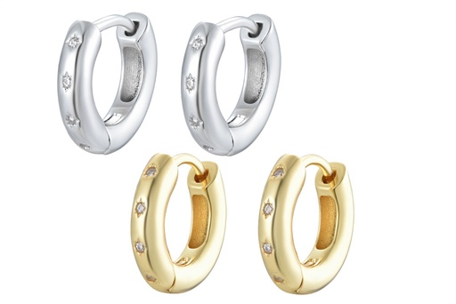 Sterling silver zirconia hoop earring