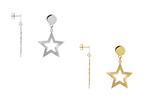 Sterling silver star earring