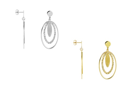 Sterling silver oval earring