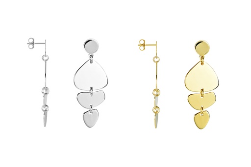Sterling silver stones shapes earring