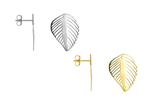 Sterling silver leaf earring