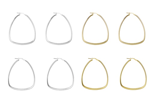 Sterling silver triangular hoop earring