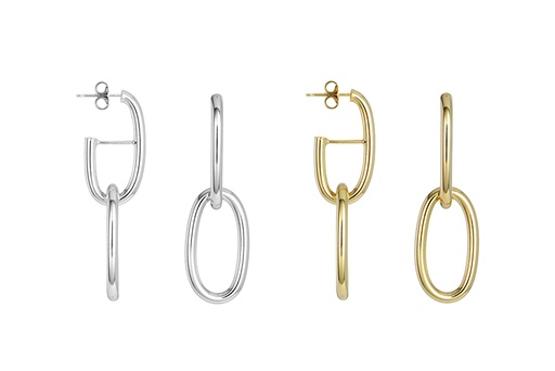 Pendiente plata 925 ovalos enlazados 29x16mm