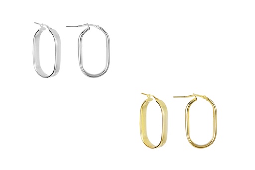 Sterling silver flat hoop earring