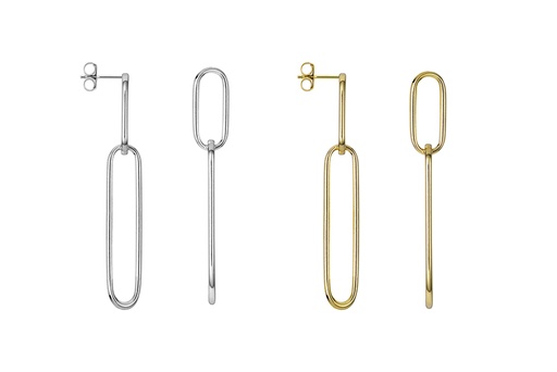 Sterling silver small & biug link earring