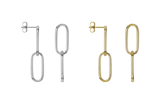 Sterling silver two links earring