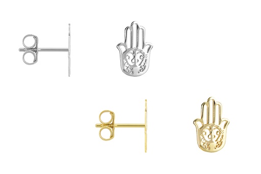 Sterling silver hand of fatima earring