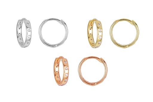 Sterling silver zirconia hoop earring