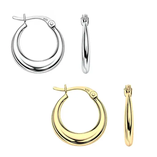 Sterling silver thai hoop earring