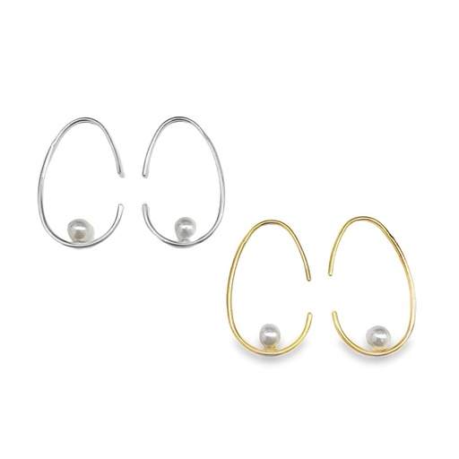 Sterling silver 4mm pearl earring