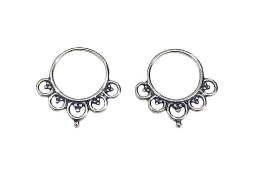[16111EOX] Sterling silver arabic style hoop earring