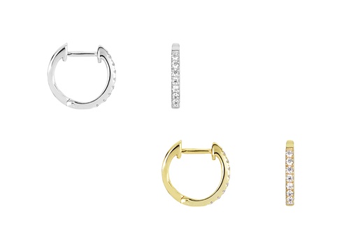 Sterling silver zirconia hoop earring