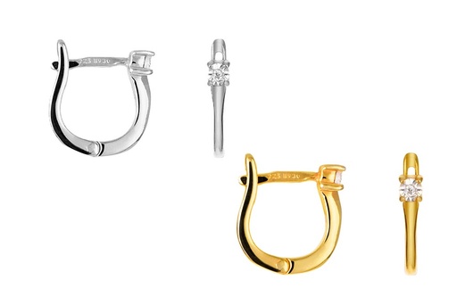 Sterling silver 3mm zirconia earring