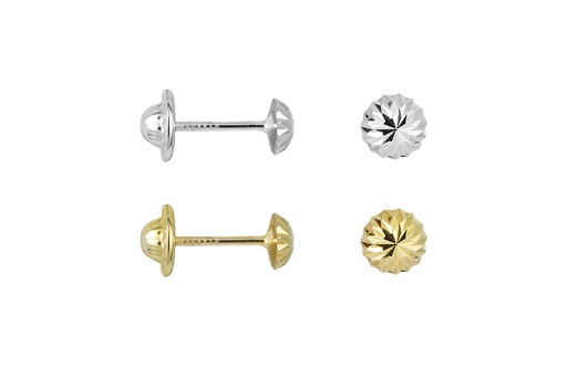 Pendiente plata 925 punta diamantada 4mm