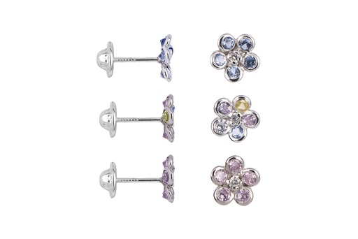 Sterling silver zirconia flower baby earring