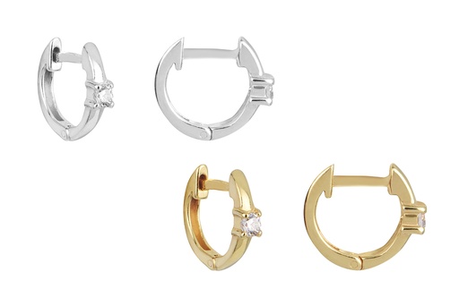 Sterling silver zirconia hoop earring