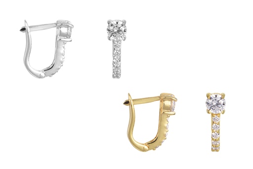 Sterling silver 4mm zirconia earring