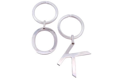Sterling silver letters keychain