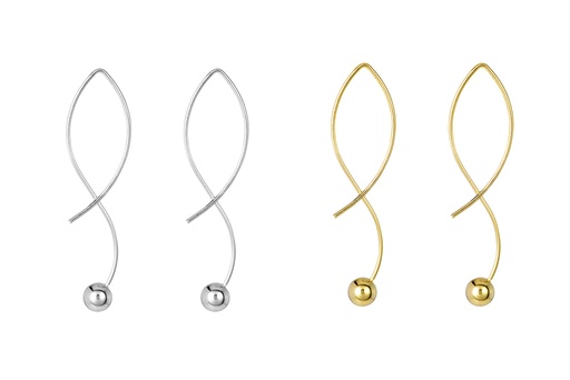 Sterling silver 6mm bead earring