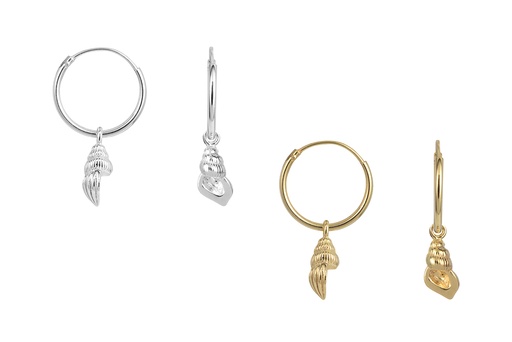 Sterling silver sea nail hoop earring