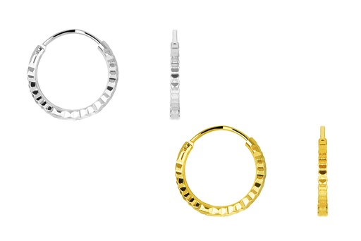 Sterling silver diamond cut earring hoop