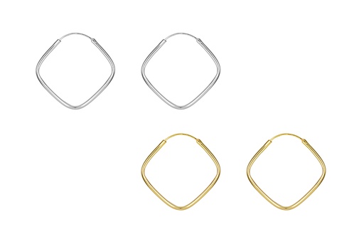 Sterling silver squared hoop earring
