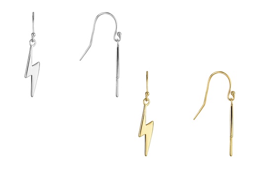 Sterling silver ray earring