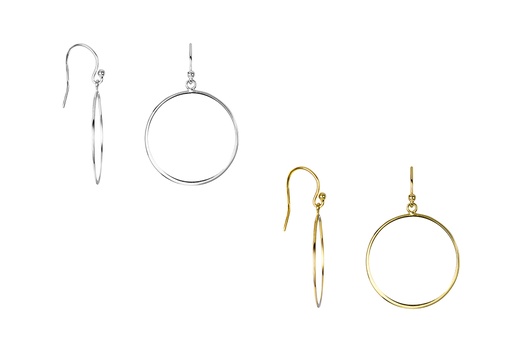 Sterling silver 25mm flat ring earring