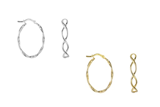 Sterling silver oval hoop earring