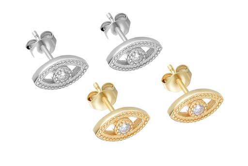 Sterling silver turkish eye zirconia earring