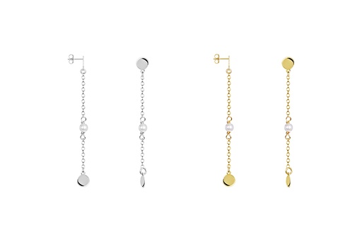 Sterling silver 5mm mini tag & 4mm pearl earring