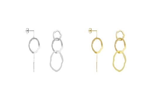 Sterling silver irregular ovals earring