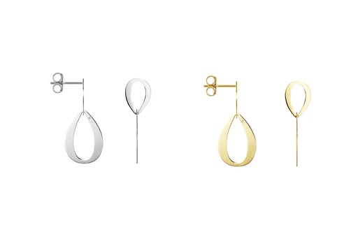 Sterling silver two drops earring