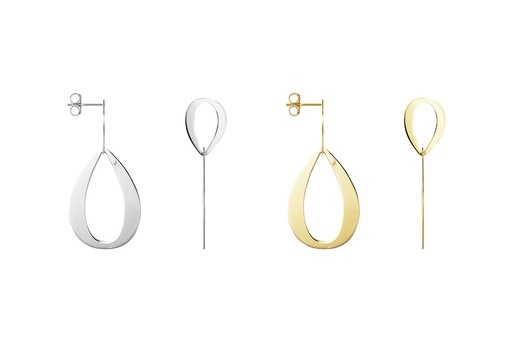 Pendiente plata 925 dos gotas invertidas grandes