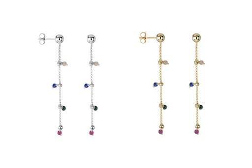 Sterling silver stones with chain earring