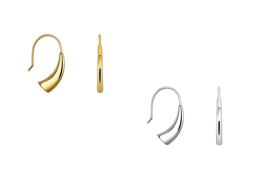 Sterling silver electroforming horn earring