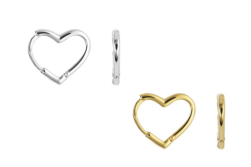 Pendiente plata 925 aro corazón