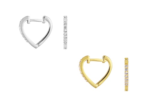 Pendiente plata 925 aro corazón