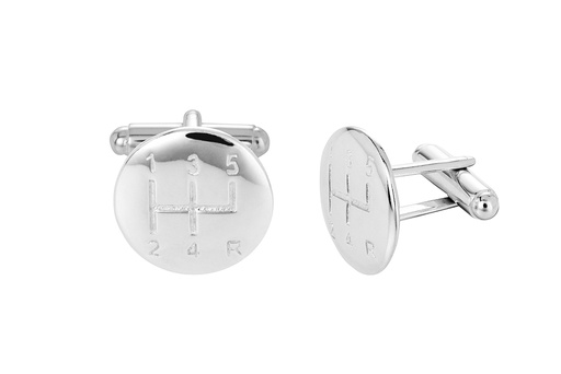 [16555CPL] Sterling silver gearshift cufflinks